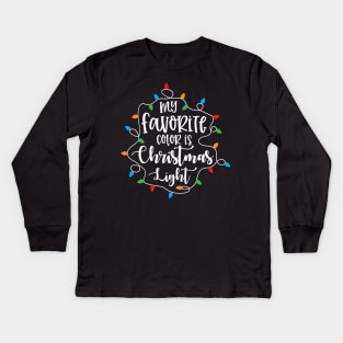 My favorite color is christmas lights Kids Long Sleeve T-Shirt